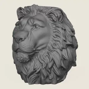 Lion Head Vase Print Ready 3D Model