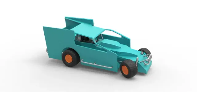 Northeast Outlaw Dirt Modified stock car while turning 1:25 — Фото 22 из 29