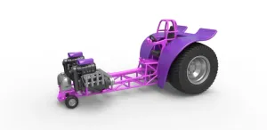 Diecast Pulling tractor with 2 engines V8 Version 2 1:25