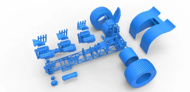 Diecast Pulling tractor with 3 engines V8 Scale 1 to 25 — Image 24 of 30