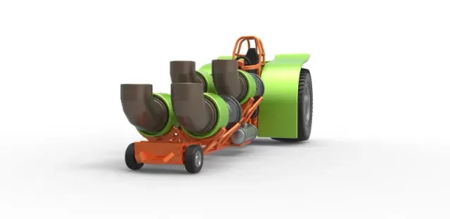 Diecast Pulling tractor with 4 jet engines Version 3 1:25 — Фото 4 из 31