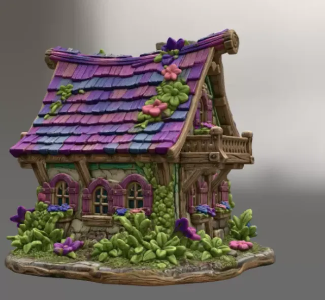 Enchanted Bloom Cottage STL File for 3D Printing — Image 8 of 13