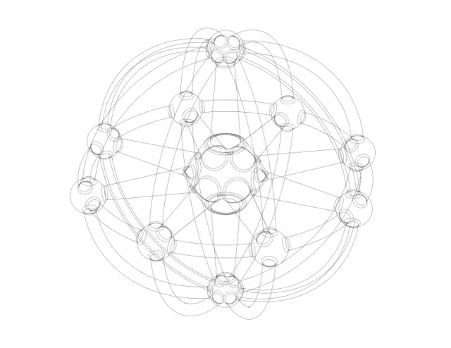 Wireframe Shape Geometric Sphere Linked — Image 5 of 7