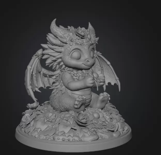 Cute Flower Dragon STL File 3D Print — Фото 10 из 12