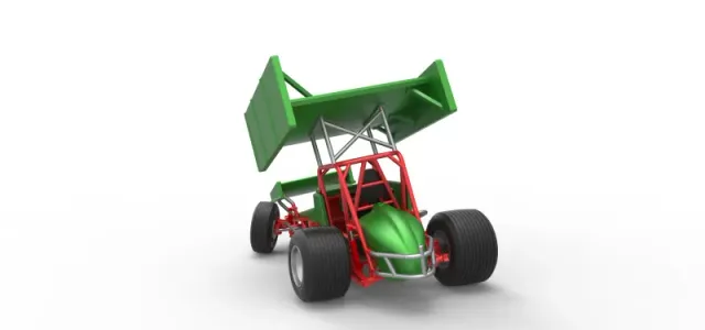 Vintage Winged Sprint car while turning Scale 1:25 — Фото 13 из 29
