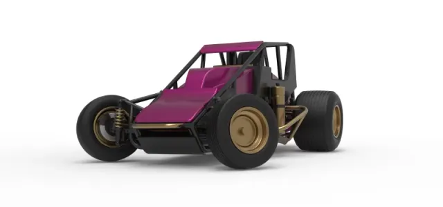 Dirt Silver Crown Car while turning Scale 1:25 — Image 6 of 30