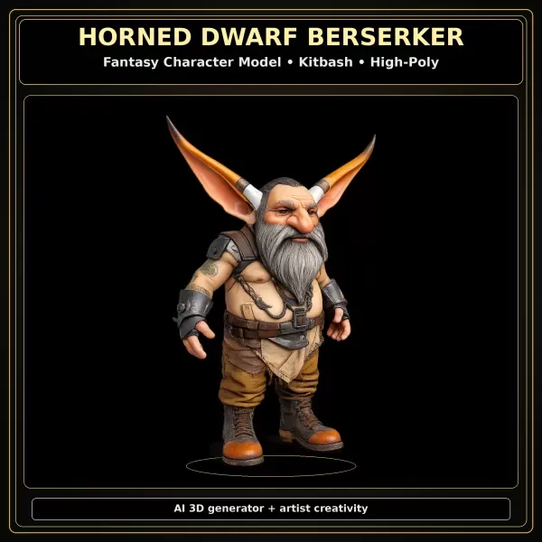 Fantasy Dwarf Warrior Pack – Fantasy Character Model Kitbash — Image 8 of 16