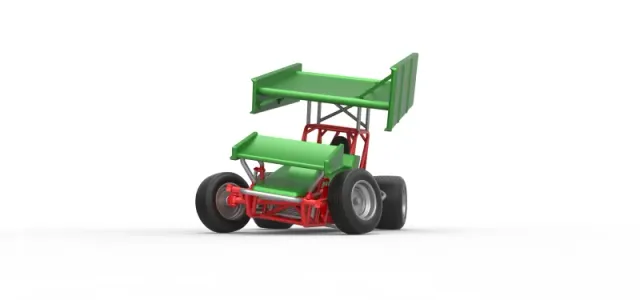 Vintage Winged Sprint car while turning Scale 1:25 — Фото 2 из 29