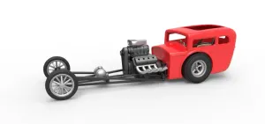 Front engine old school dragster with shell Scale 1:25