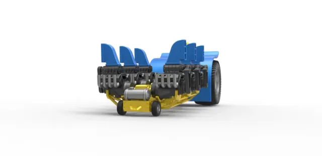 Diecast Pulling tractor with 6 engines V8 Scale 1:25 — Фото 4 из 31