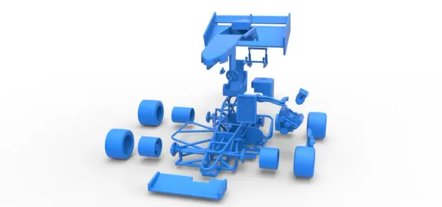 Supermodified front engine Winged race car V2 Scale 1:25 — Image 26 of 30