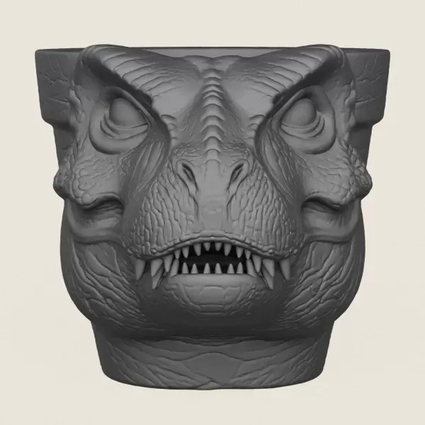 Dinosaur Trex Head Planter Print Ready 3D Model — Image 3 of 6