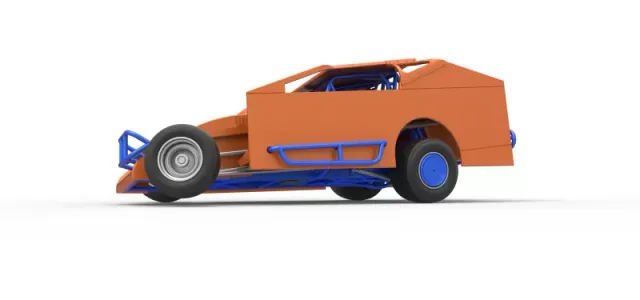 Northeast Dirt Modified stock car while turning Scale 1:25 — Image 4 of 31