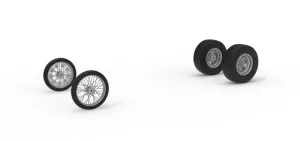 Wheel Set of Vintage Front engine dragster V8 Scale 1:25