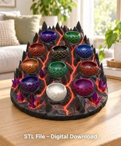 Volcanic Dragon Egg Mountain Organizer STL File for 3D Print
