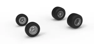 Wheel Set of Dirt Silver Crown Car Scale 1:25