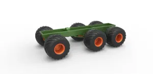 Diecast old school monster truck chassis 6x6 Scale 1:25