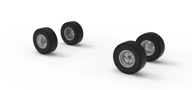 Wheel Set of Vintage AWD dragster Scale 1:25 — Image 7 of 12