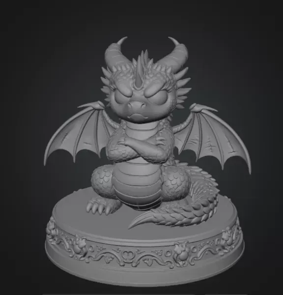 Grumpy Guardian Dragon STL File 3D Print — Фото 7 из 10