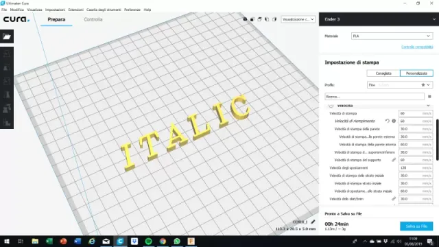 ITALIC font uppercase 3D letters STL file — Фото 4 из 5