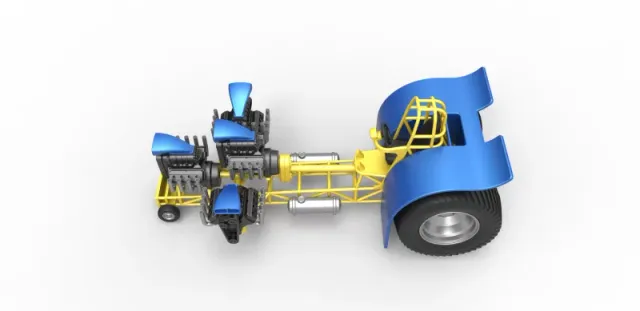 Diecast Pulling tractor with 4 engines V8 Version 6 Scale 1:25 — Image 7 of 31