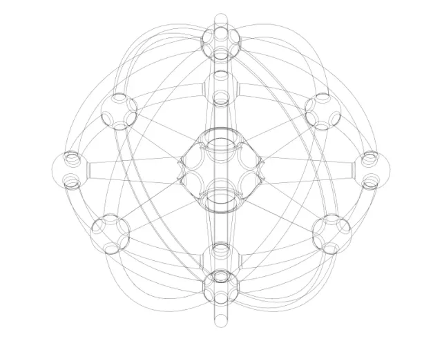 Wireframe Shape Geometric Sphere Linked — Image 4 of 7