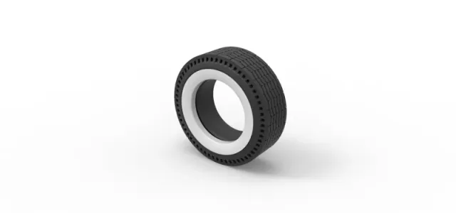 Whitewall rear tire of vintage dragster Version 9 Scale 1:25 — Фото 7 из 9