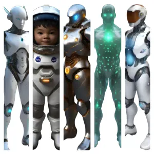 Futuristic Character Collection: Space Explorers and Synthetics