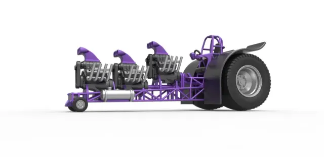 Diecast Pulling tractor with 3 engines V8 Scale 1 to 25 — Image 2 of 30