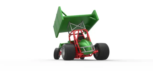 Vintage Winged Sprint car while turning Scale 1:25 — Фото 14 из 29