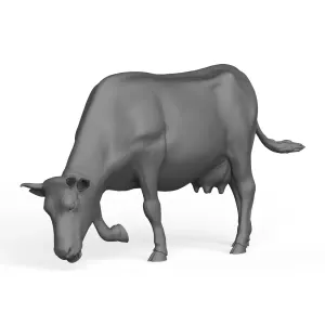 3D Printable Cow Eating Pose