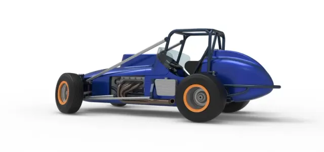 Dirt Silver Crown Champ car while turning Scale 1:25 — Фото 13 из 30