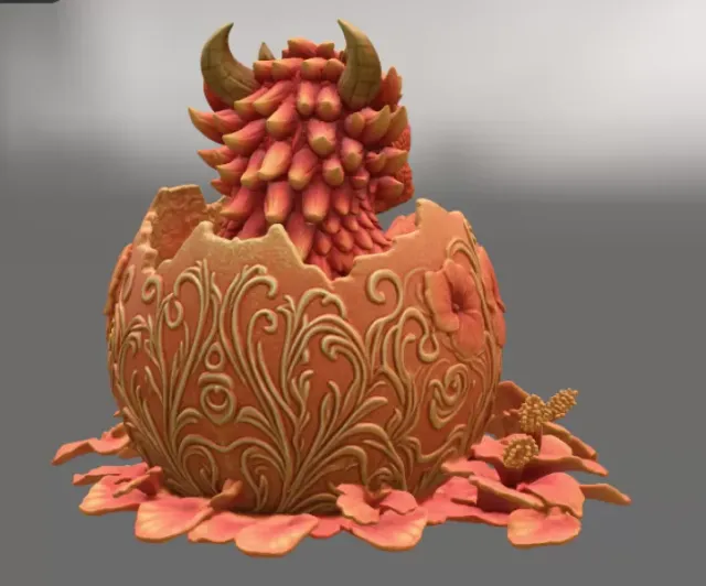 Hibiscus Hatchling Dragon STL File for 3D Print — Фото 11 из 17