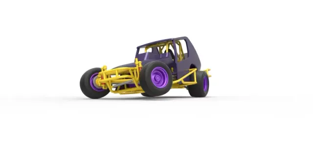 Vintage Northeast Dirt Modified stock car while turning 1:25 — Фото 4 из 31