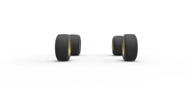 Wheel Set of Vintage Dirt Supermodified stock car Scale 1:25 — Image 4 of 12