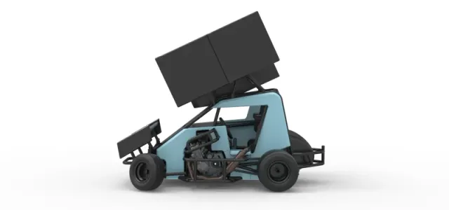 Winged 600 Micro sprint car while turning Scale 1:25 — Фото 9 из 31
