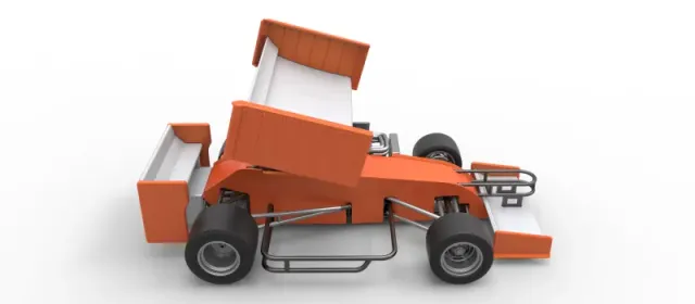 Supermodified front engine Winged race car V3 Scale 1:25 — Фото 23 из 31