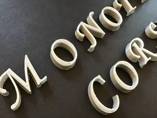 MONOTYPE CORSIVO font uppercase 3D letters STL file — Фото 6 из 6
