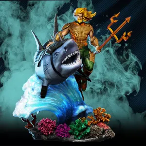 Aquaman and the Great White Shark Mount 3D Model