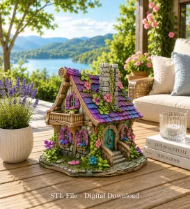 Enchanted Bloom Cottage STL File for 3D Printing