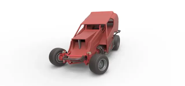 Vintage Dirt Modified stock car Version 4 while turning 1:25 — Фото 5 из 31
