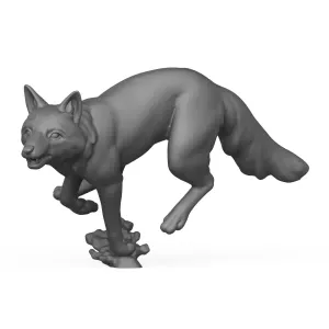 3D Printable Fox Turning Pose