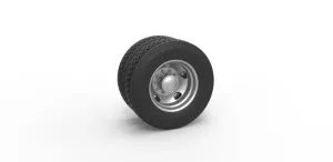 Diecast 5 Hole rear double wheel of old school truck 1:25