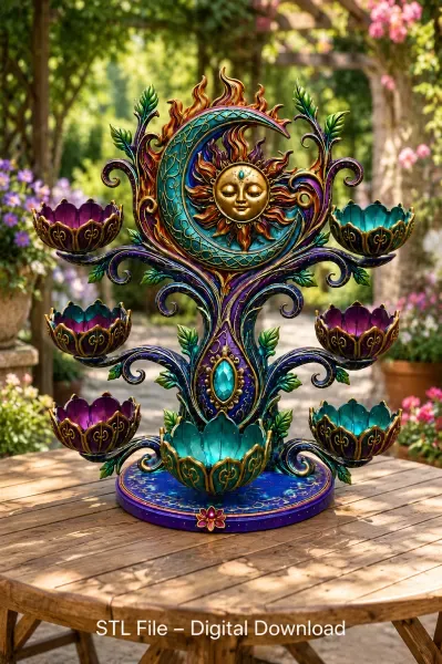 Celestial Sun and Moon Organizer STL File for 3D Print — Фото 3 из 17