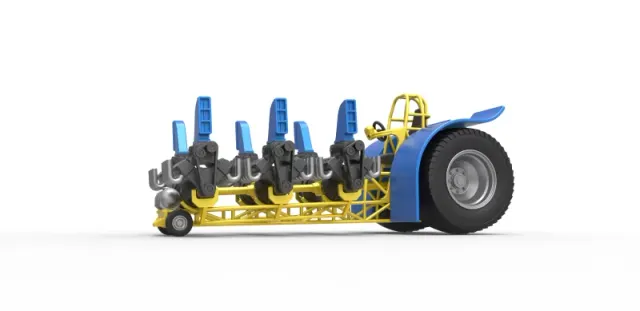 Diecast Pulling tractor with 6 engines V8 Scale 1:25 — Фото 2 из 31