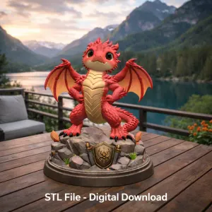 Brave Guardian Dragon STL File for 3D Printing