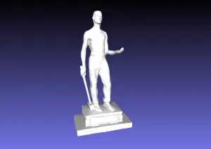 Sculpture of a working man