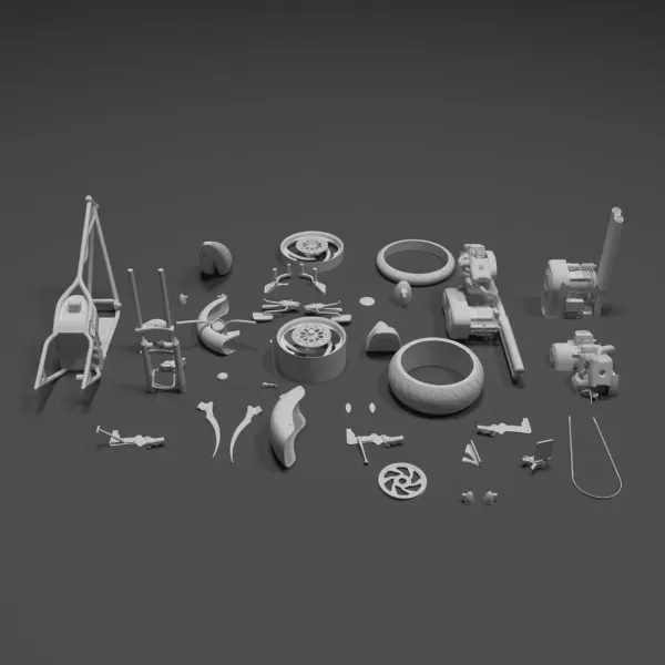 3D Printable Big Dog K9 Chopper Motorcycle Model — Image 4 of 8