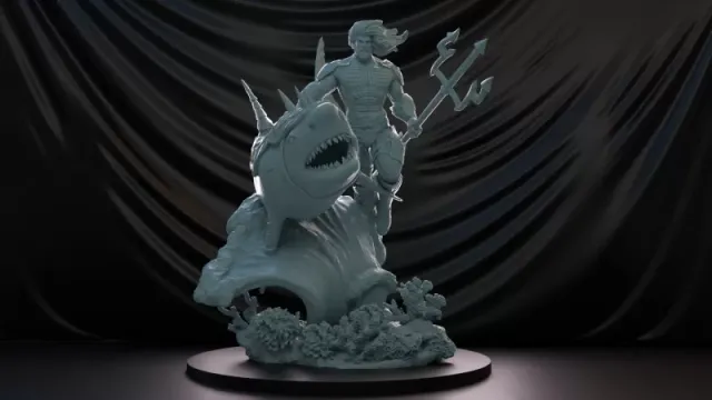 Aquaman and the Great White Shark Mount 3D Model — Фото 6 из 8