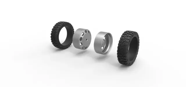 Diecast Rear semi wheel for pickup Version 4 Scale 1:25 — Фото 9 из 12